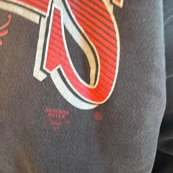 Vintage Chicago bulls black crew neck sweatshirt distressed - Picture 6 of 8